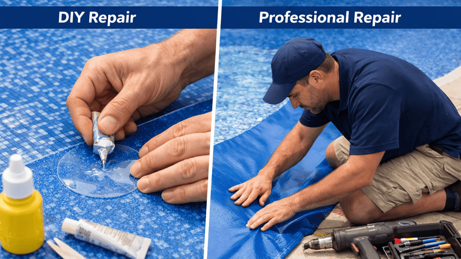 DIY pool liner repair versus professional pool liner repair services