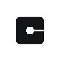 Minimalist black and white icon with a square and central dot opening.