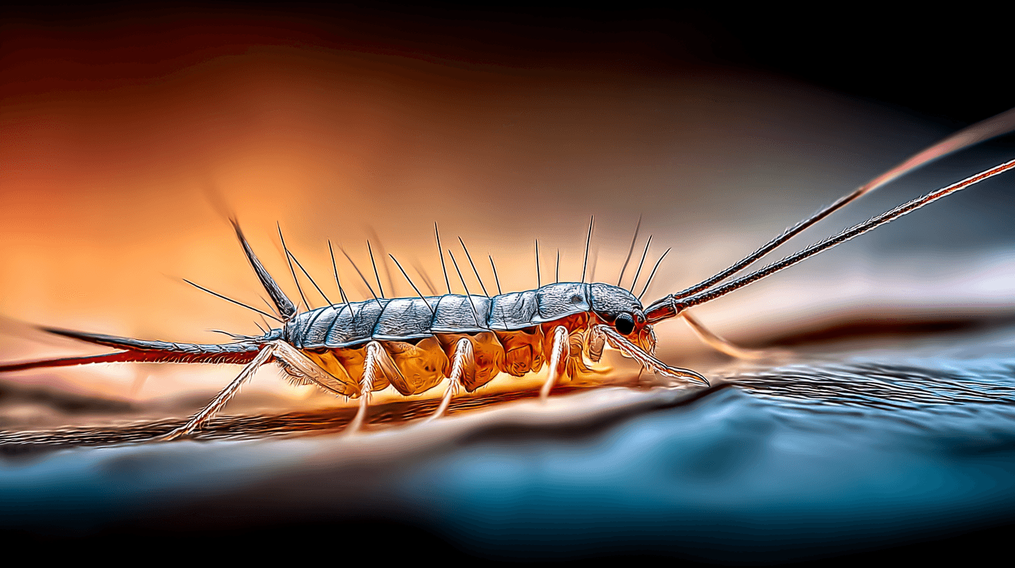Close-up of a silverfish – pest targeted in professional pest control services