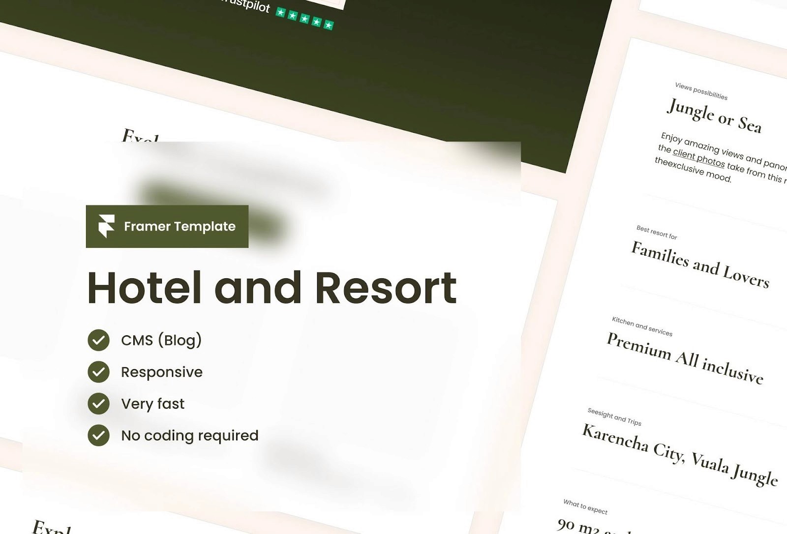 Matumu modern hotel and resort website template designed in Framer