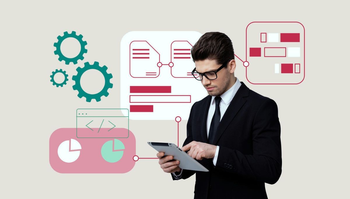 Stylized collage of professional and digital workflow graphics, used to depict recruiter interest in GitHub projects.