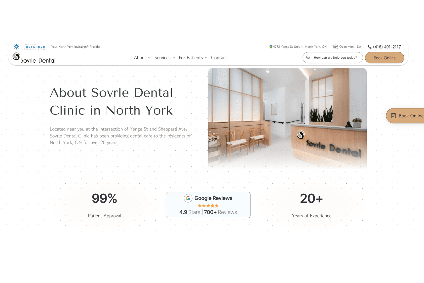 Sovrle Dental Clinic About Us Page on New Website