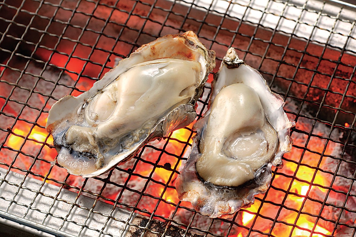 Freshly grilled oyster
