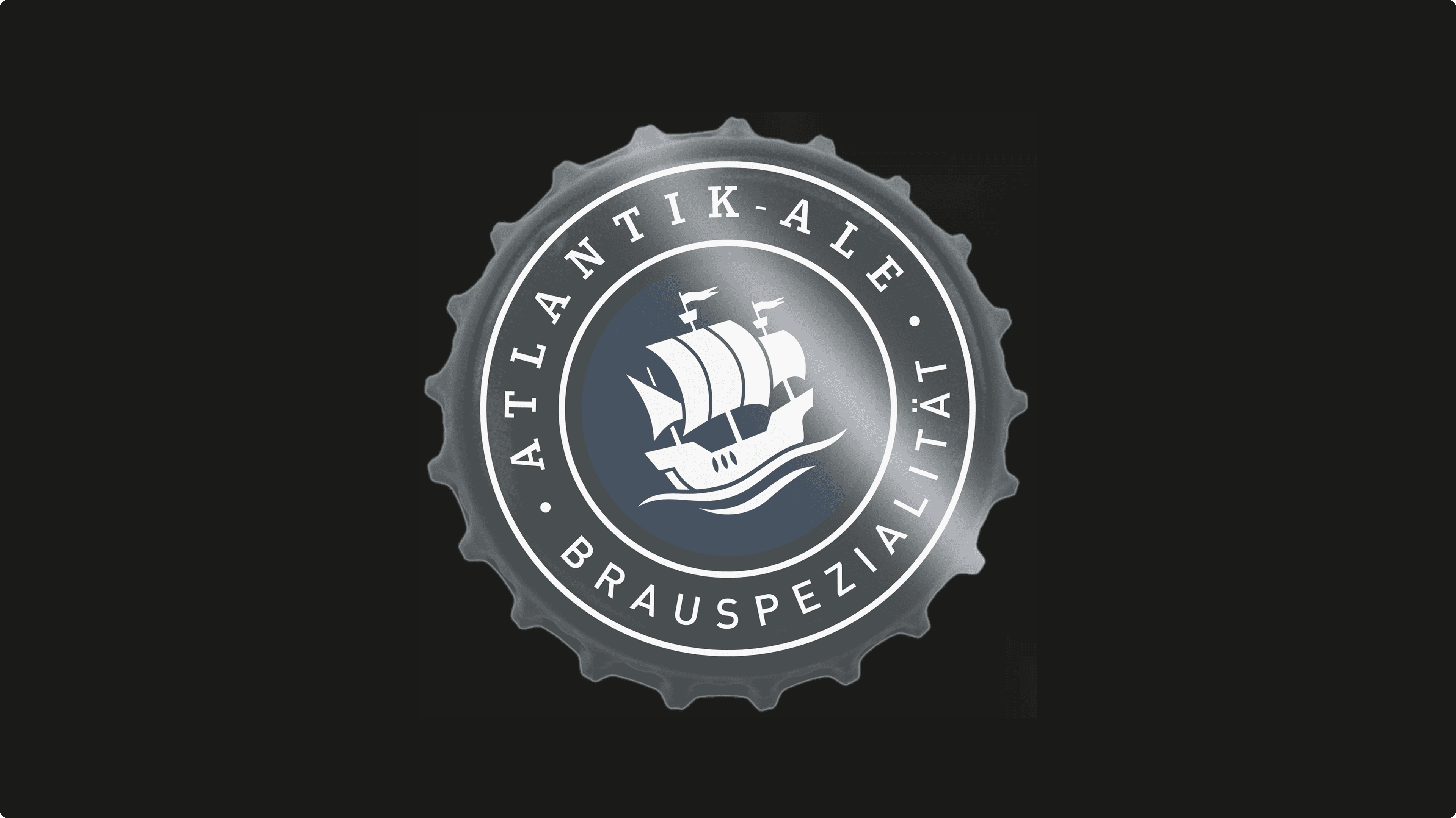 Bottle cap with ship and "ATLANTIK-ALE BRAUSPEZIALITÄT"