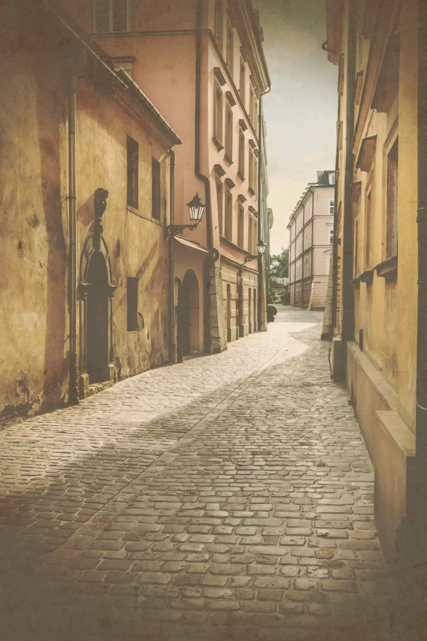 Archiwalna ilustracja Krakowa związana z historią marki Konik