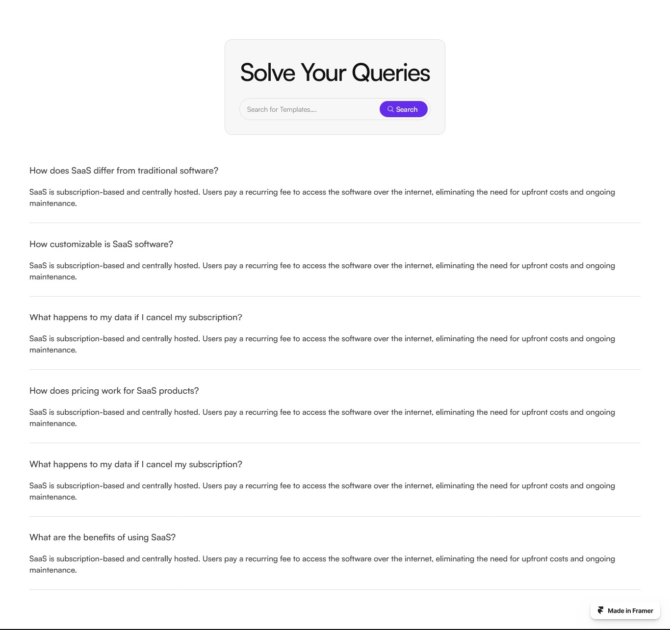 Framer FAQ Section v22