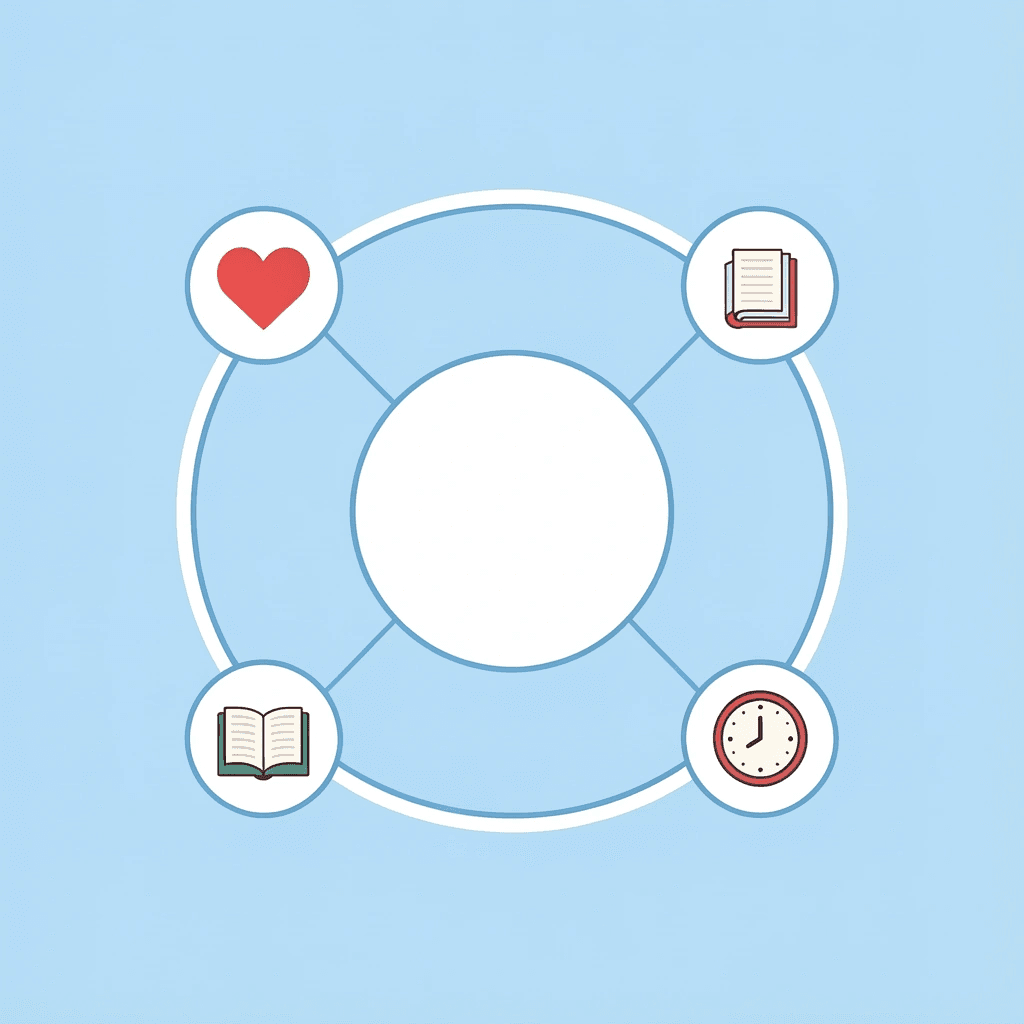  Central hub labeled 'Faith-Based Preschool' connected to four surrounding elements: spiritual development, academic readiness, Christian values, and family community