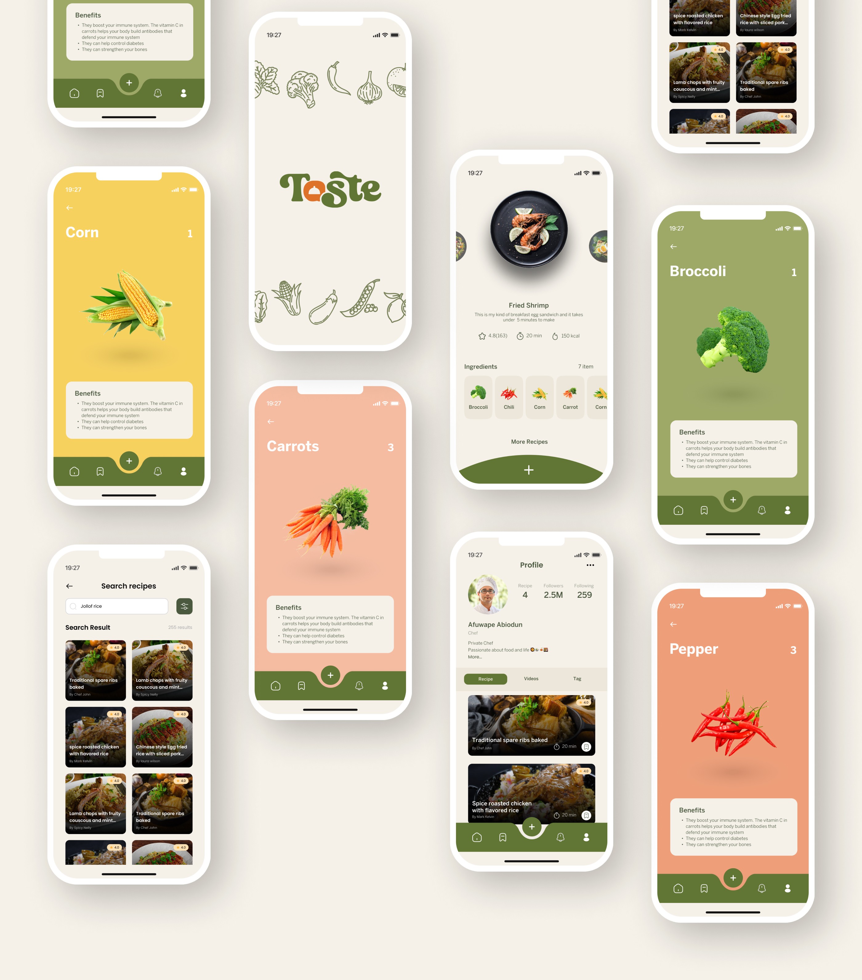 Modern food magazine brochure mockup with bold typography and bright yellow accents