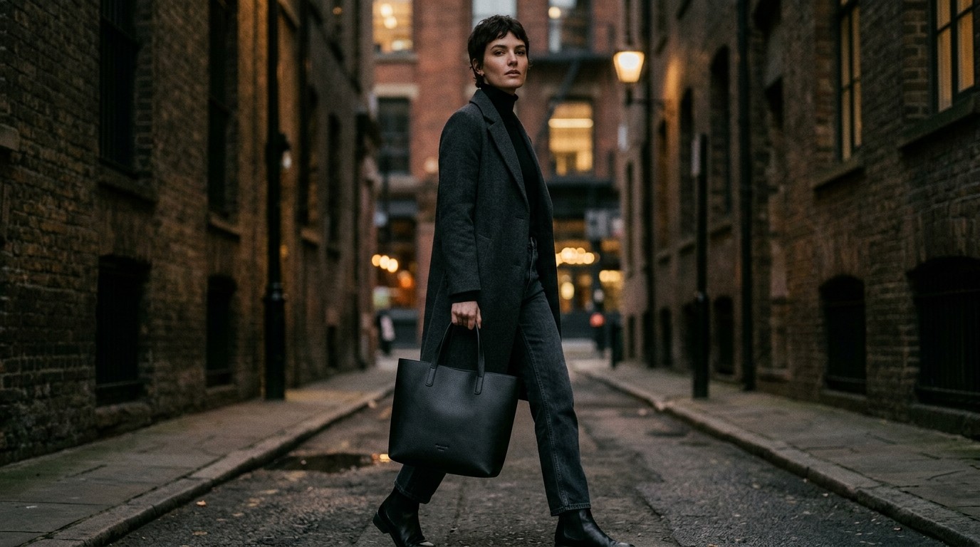Woman in the blue jacket