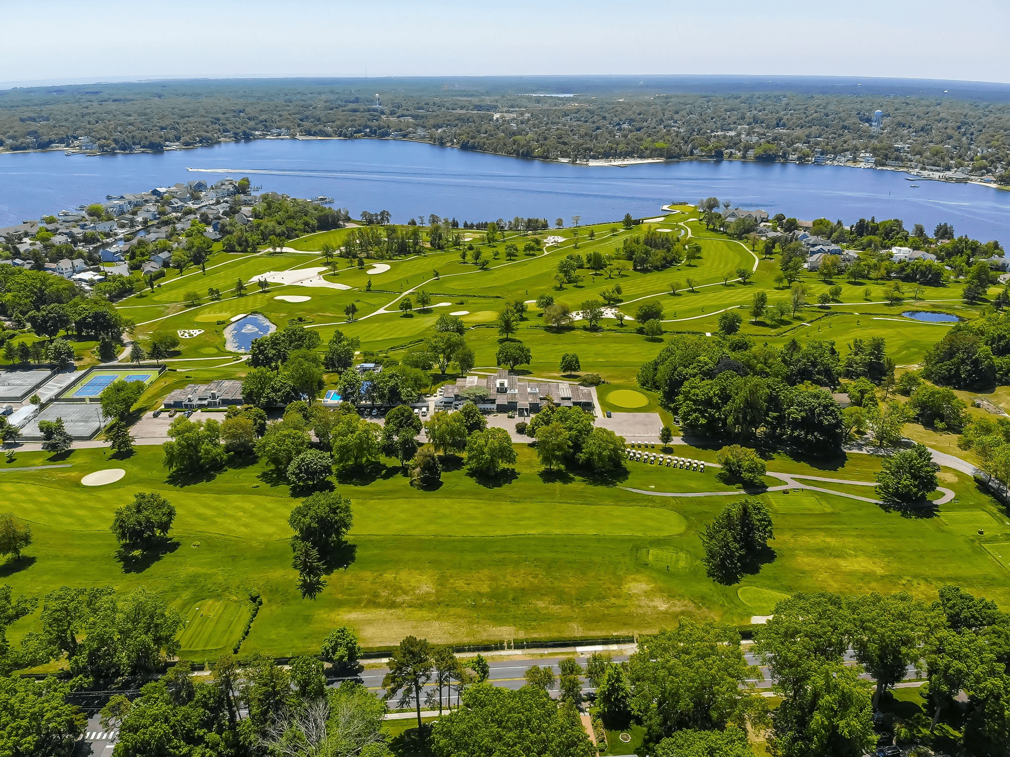 Golf course and river in Toms River, New Jersey.
