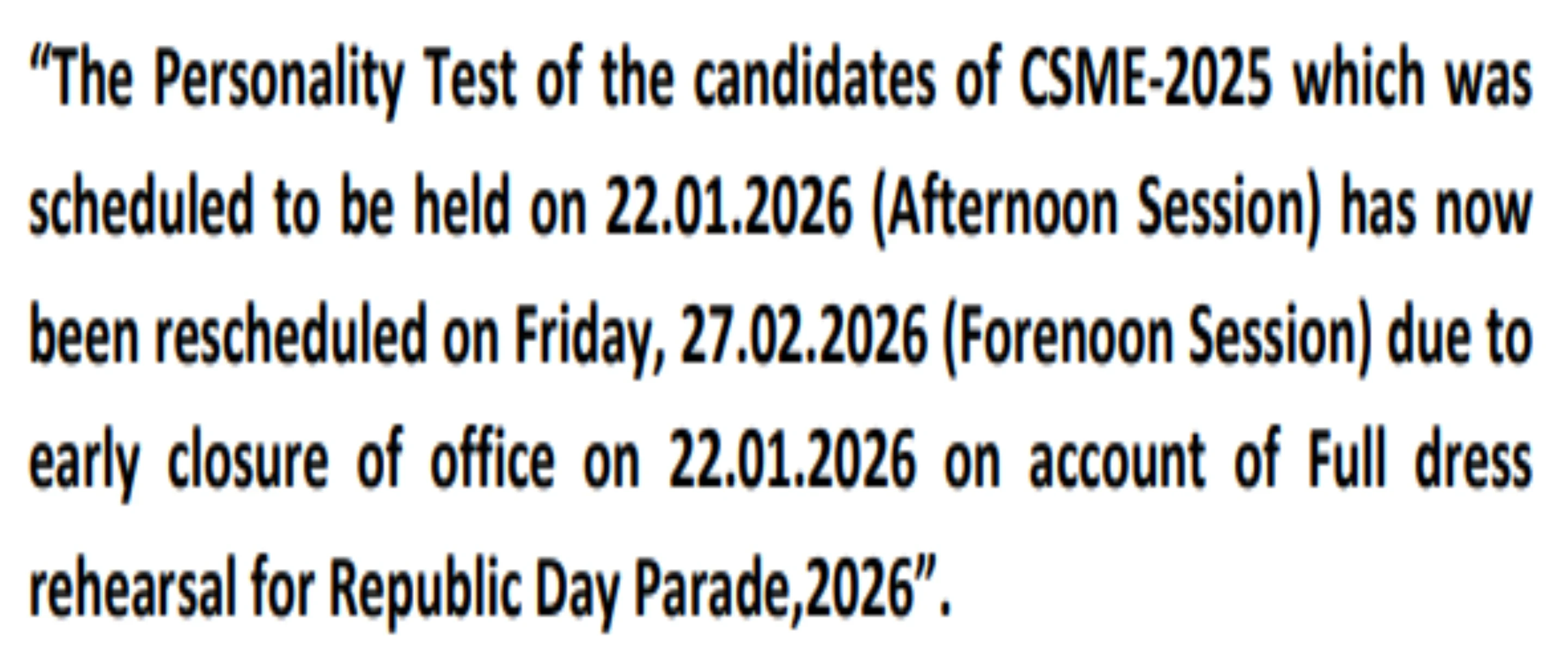 UPSC CSE Mains Personalithy Test Rescheduled Official Notification
