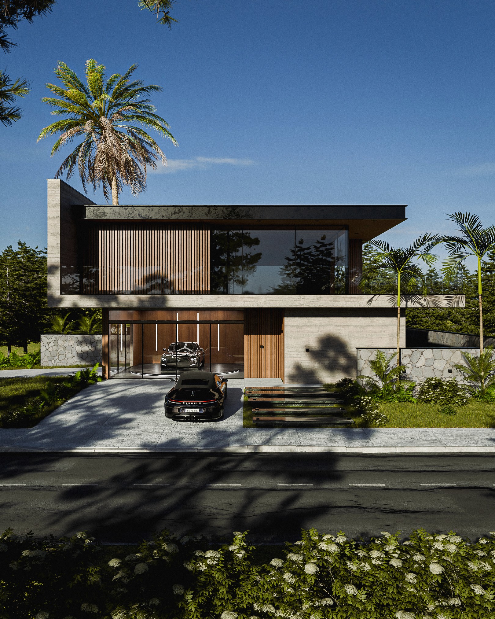 Render 3D fotorrealista de sala de estar — D3 Design