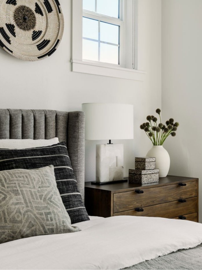 The bedroom of the Queen Anne Walkup Remodel, a large scale renovation and home organization project by Elegant Simplicity interior design + professional organizing firm.