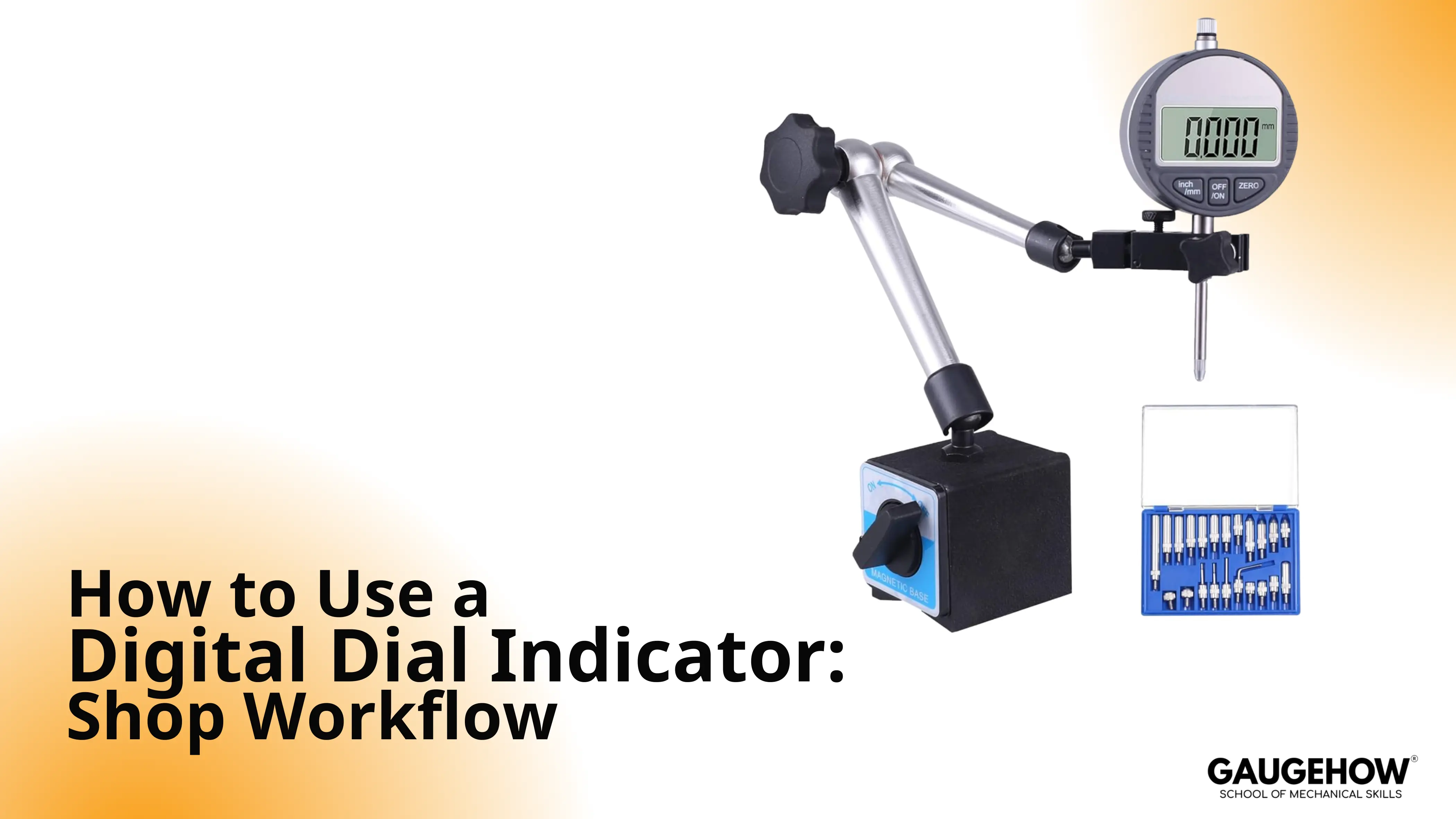 Digital dial indicator with magnetic stand
