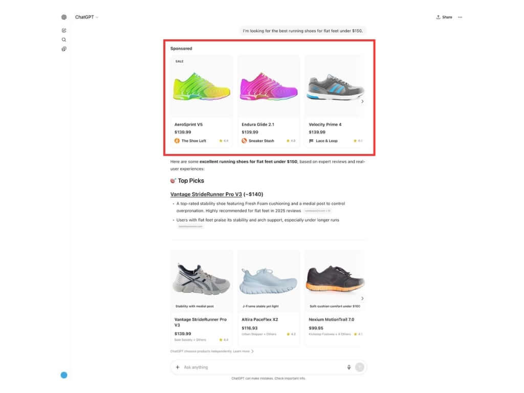 ChatGPT Product Spotlight carousel