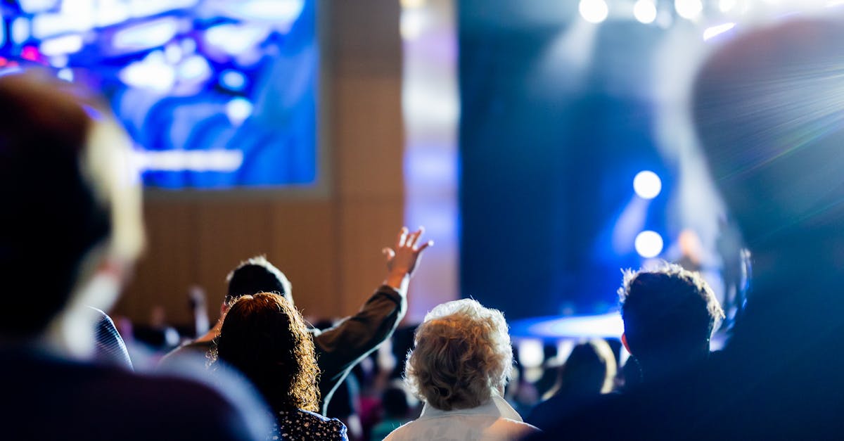 Vibrant concert scene with a lively audience and colorful stage lights.