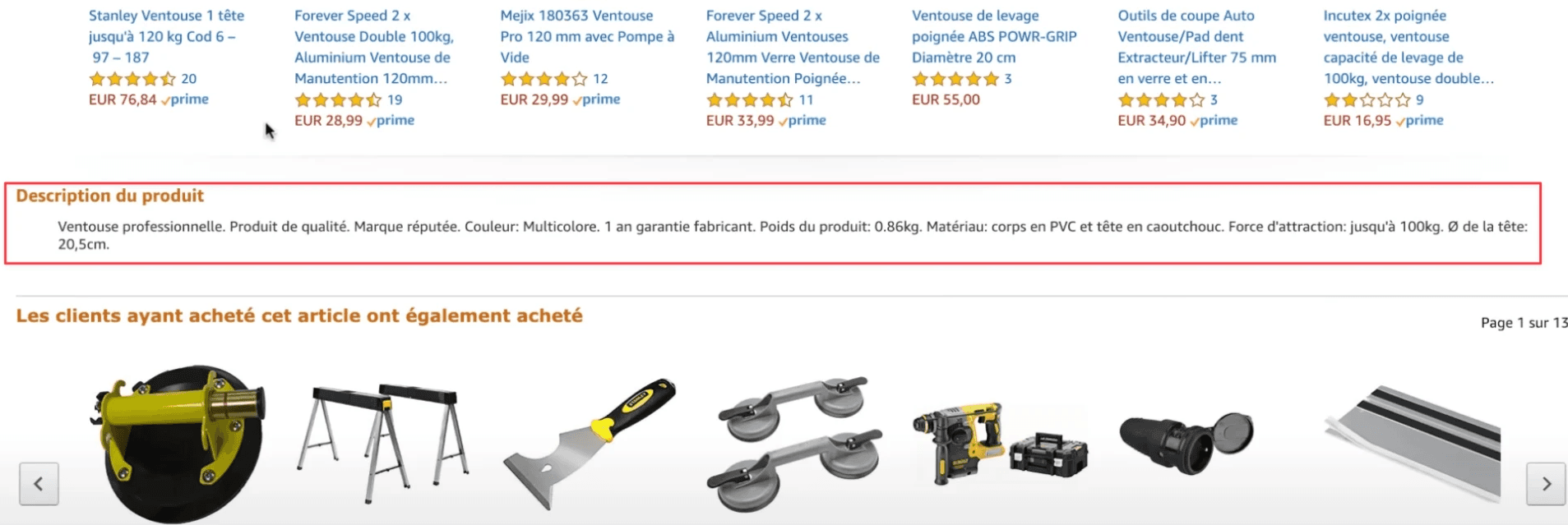 Analyse des descriptions de la concurrence sur Amazon