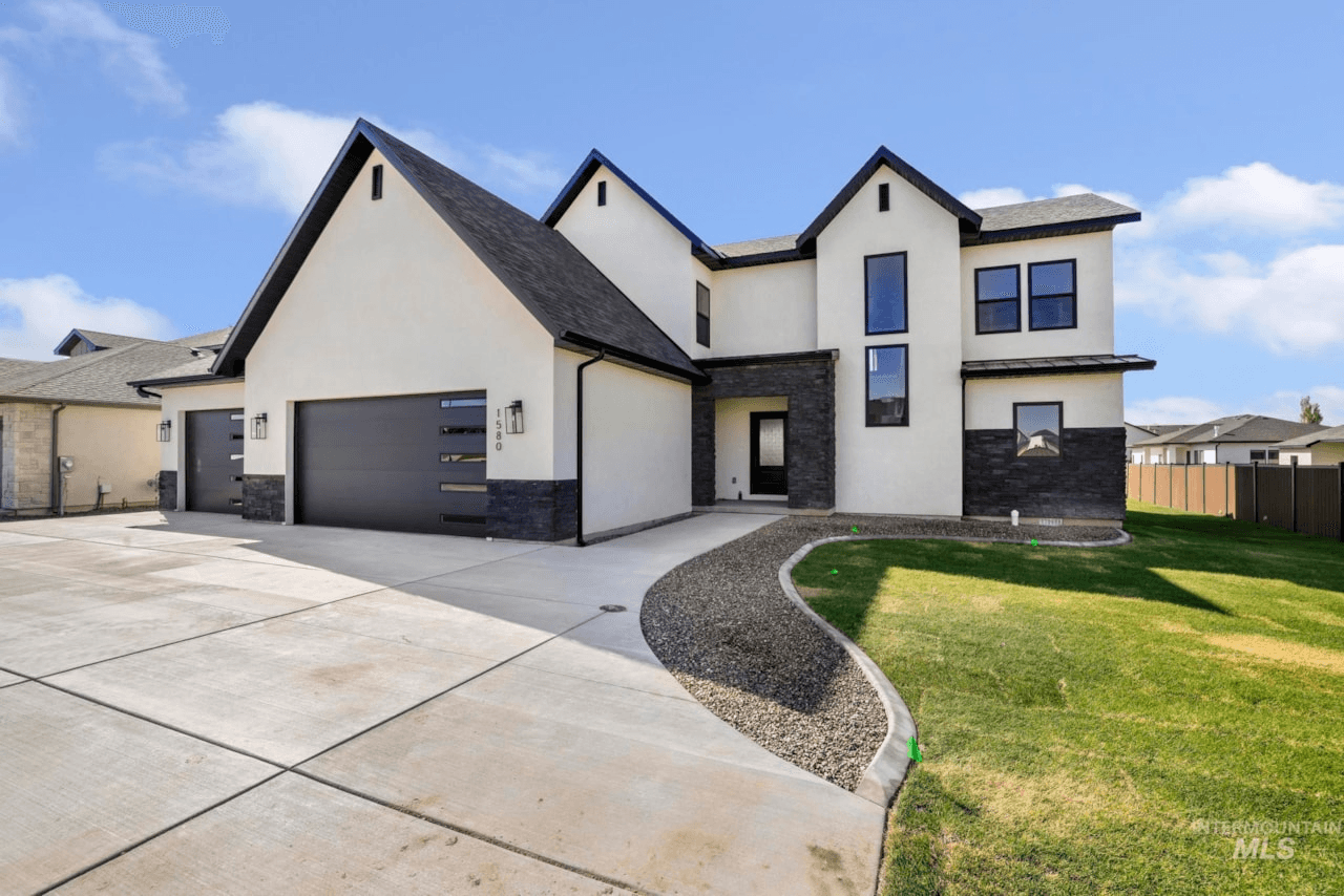 white modern home for sale in Island Park Idaho