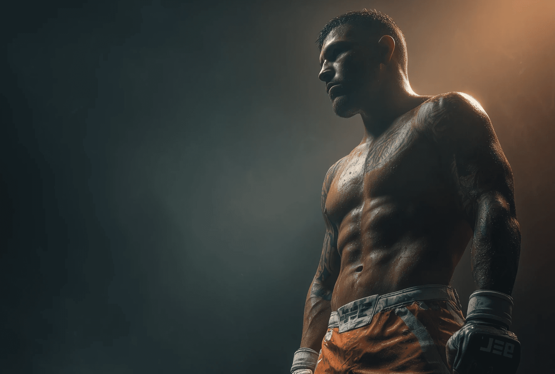 A Muay Thai fighter posing at INNOV8 MMA gym
