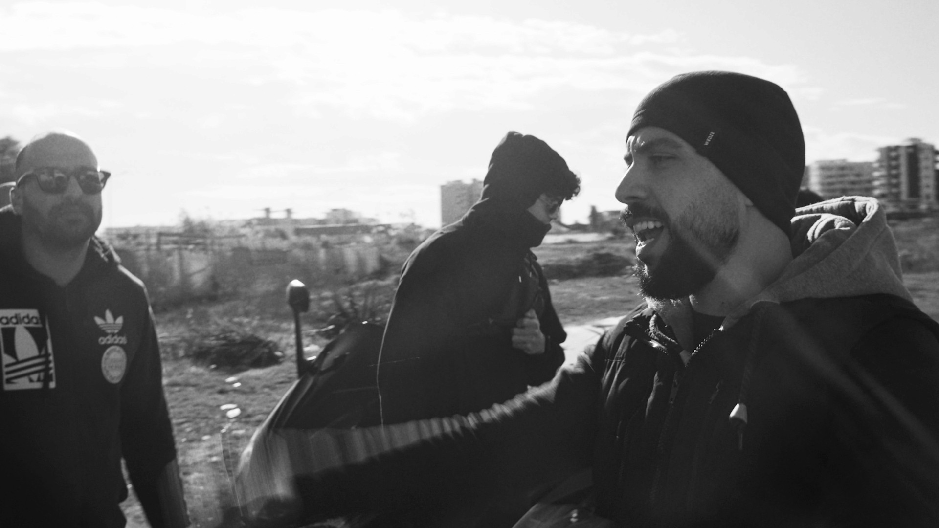 An old school rapper performs for his music video clip that we shoot in Limassol, Cyprus