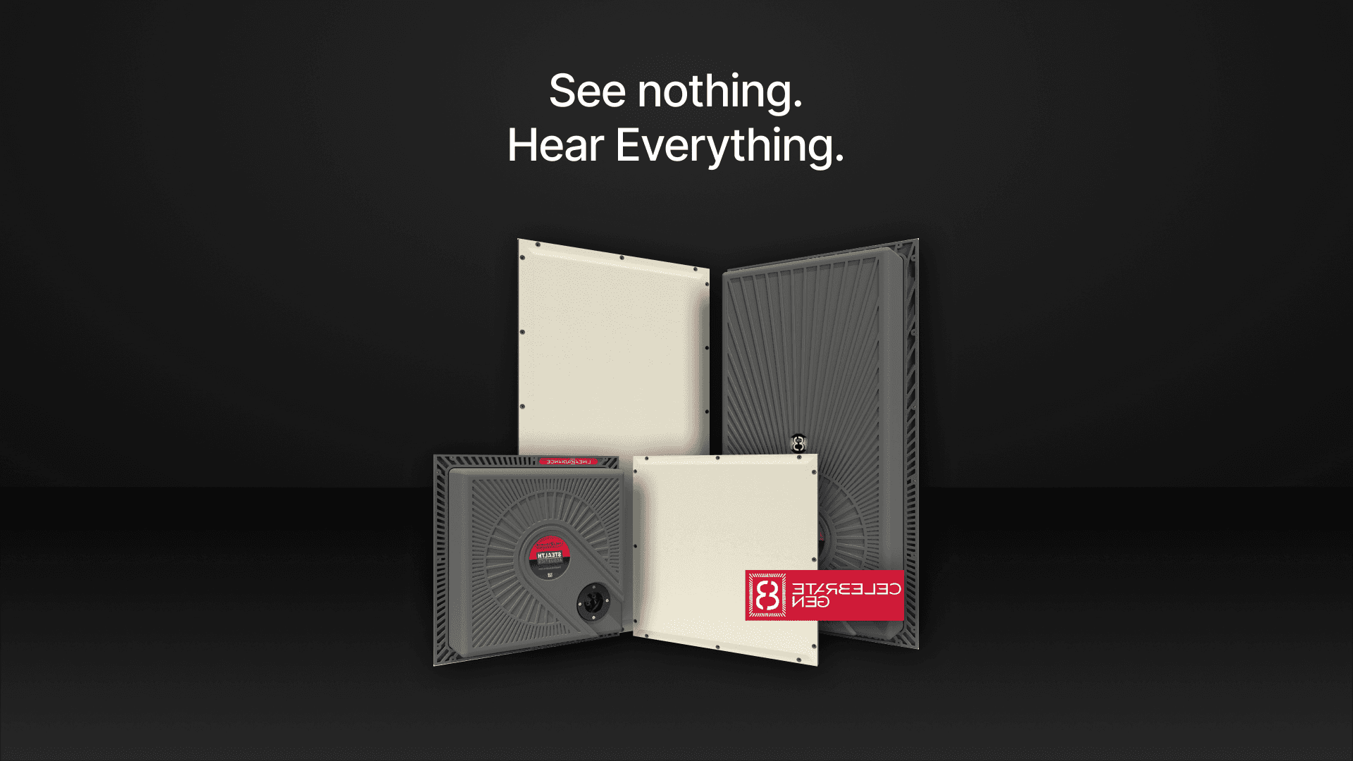 Stealth audio speakers 3D render