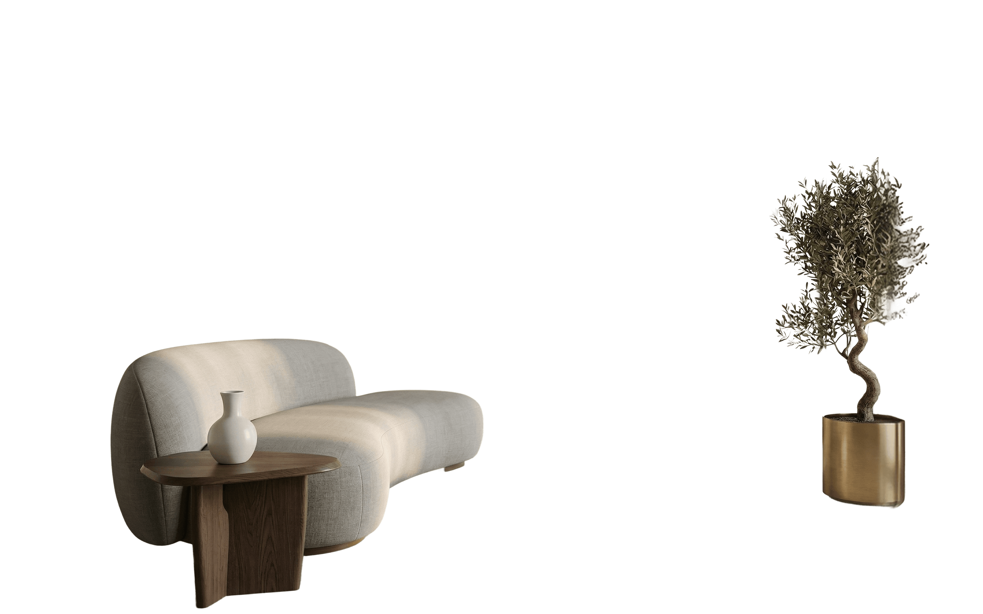 Cut out the furniture from the existing background to create a futuristic look.