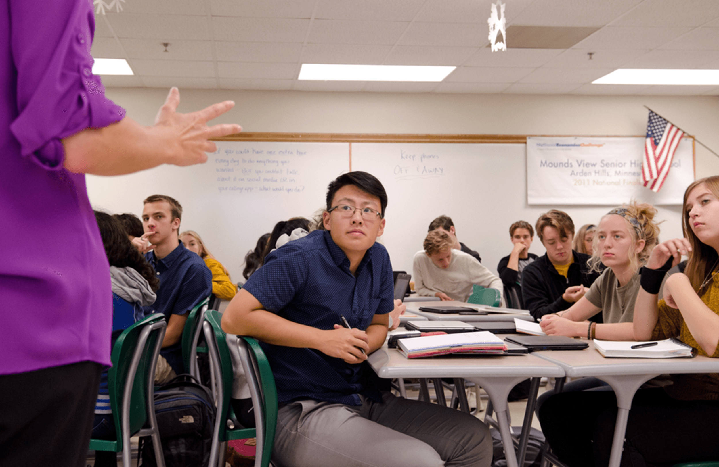Students in Martha Rush’s economics class. Martha is an award-winning teacher and the author of Beat Boredom (Stenhouse, 2018).