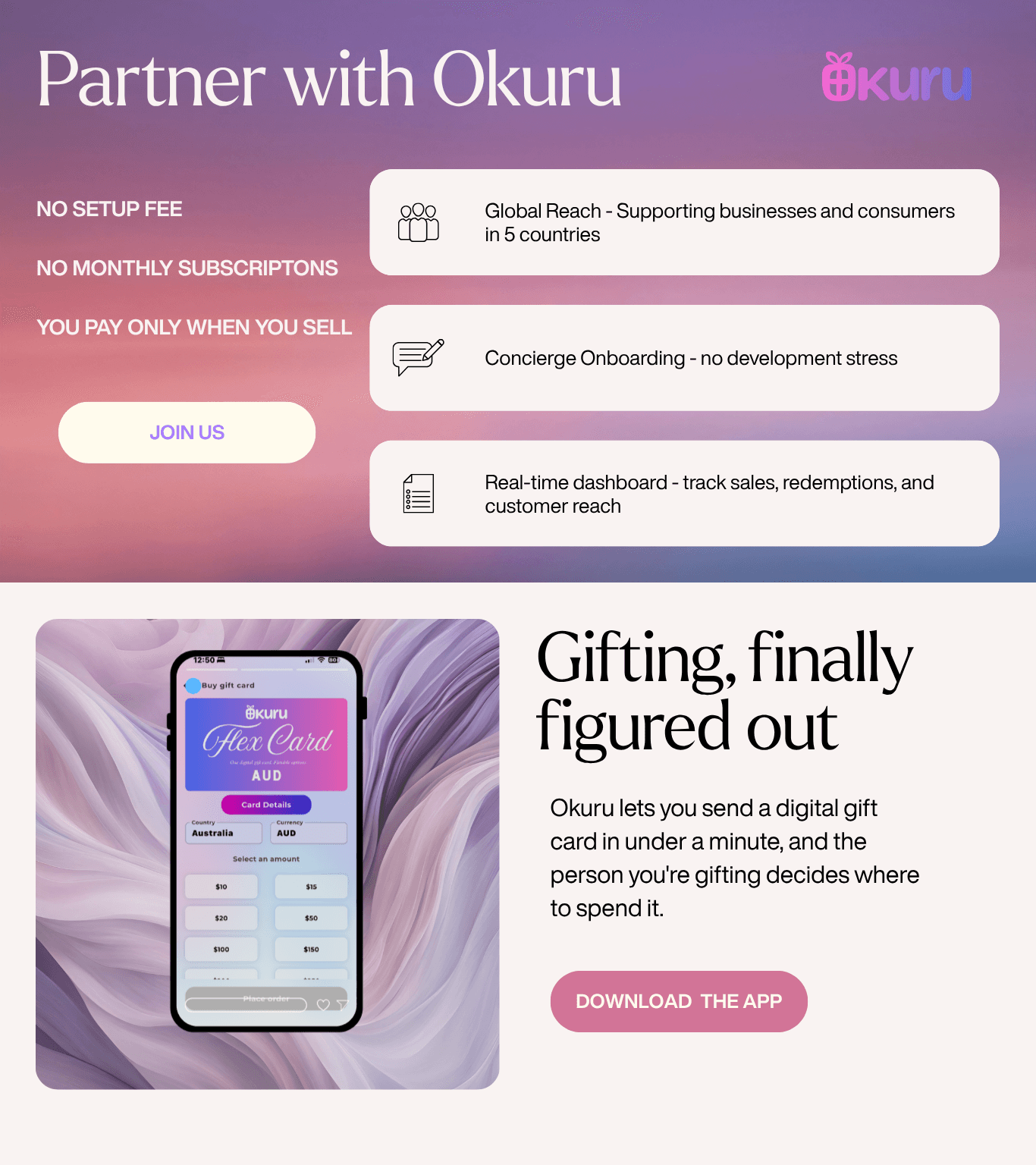 Okuru Gift Card App