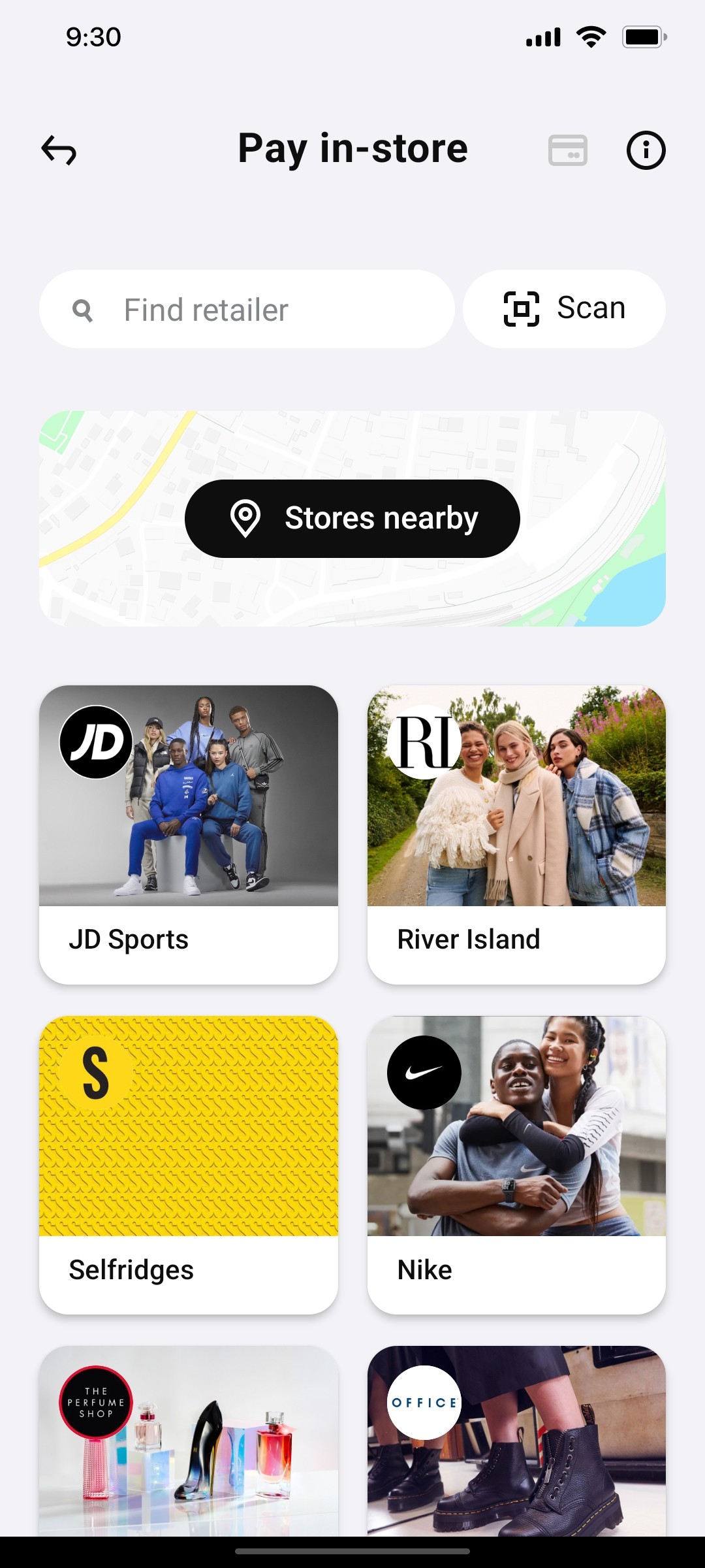 KlarnaPay In store Page Screen