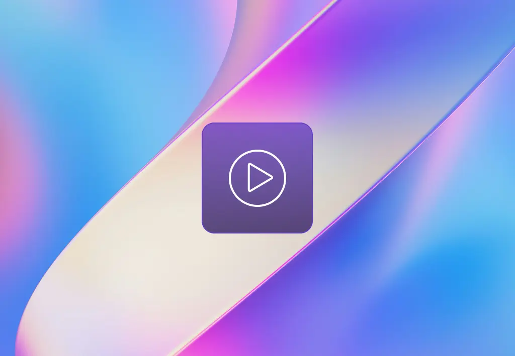 Play Text to Speech button set against a colourful abstract background