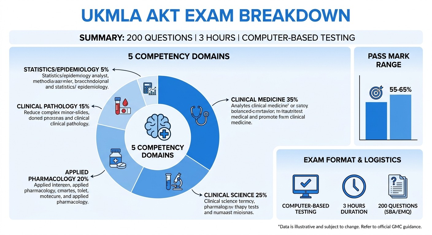 UKMLA AKT Exam Structure Breakdown - Question distribution across competency domains