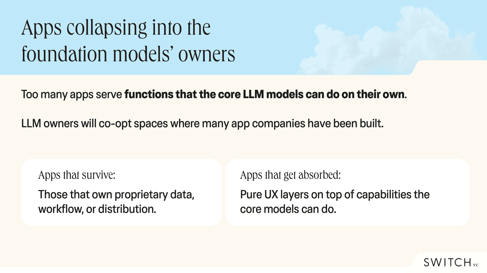 Apps collapsing into the foundation models
