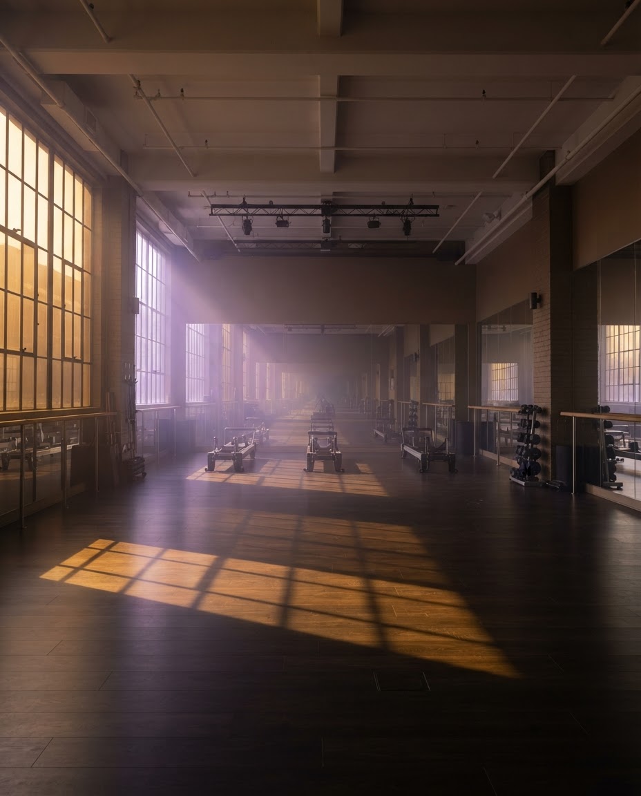 Editorial wellness studio interior