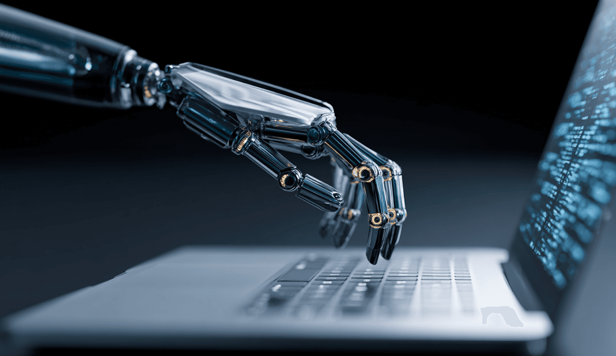 Robot AI with laptop