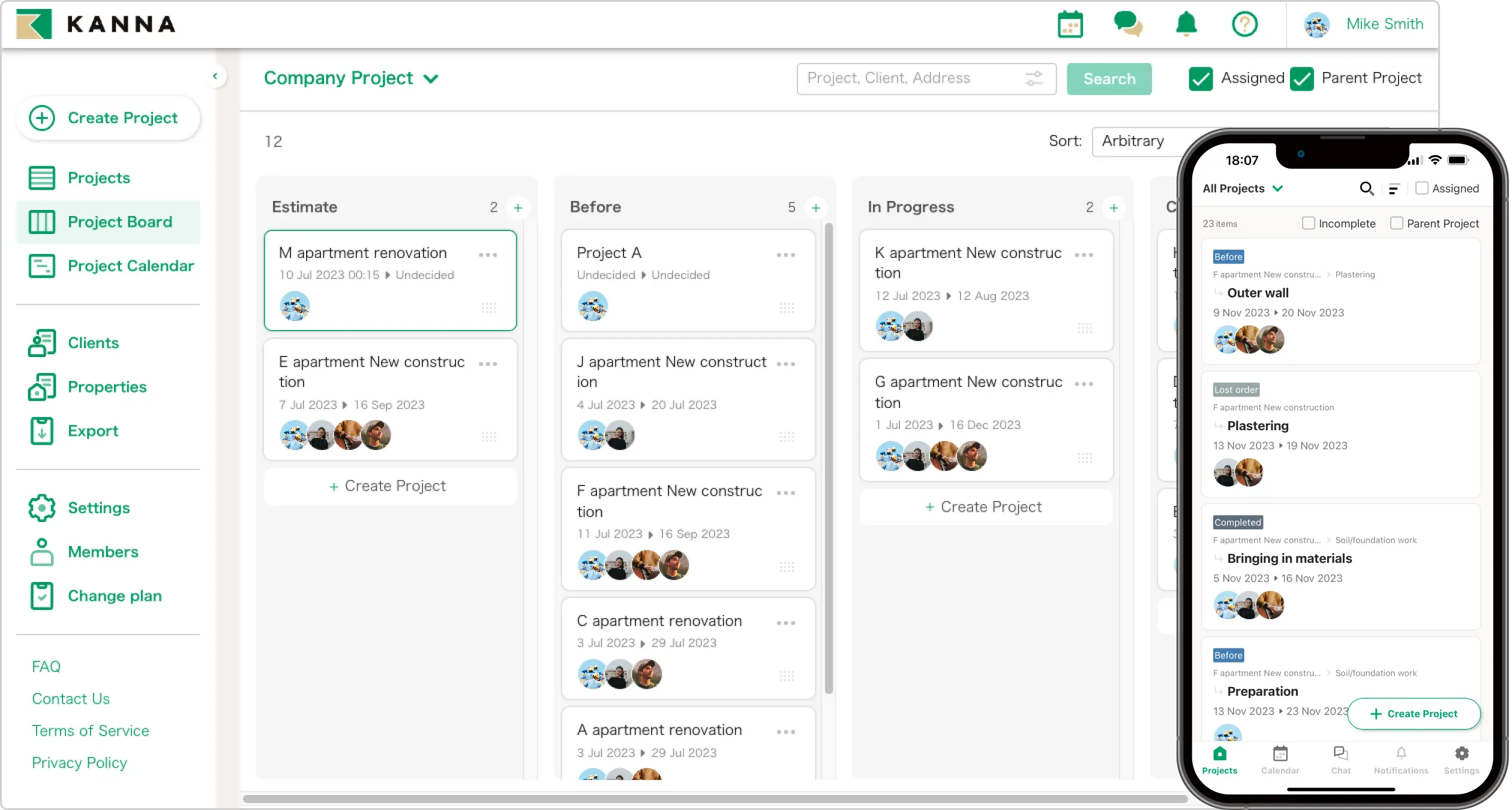 Project Board | Kanna