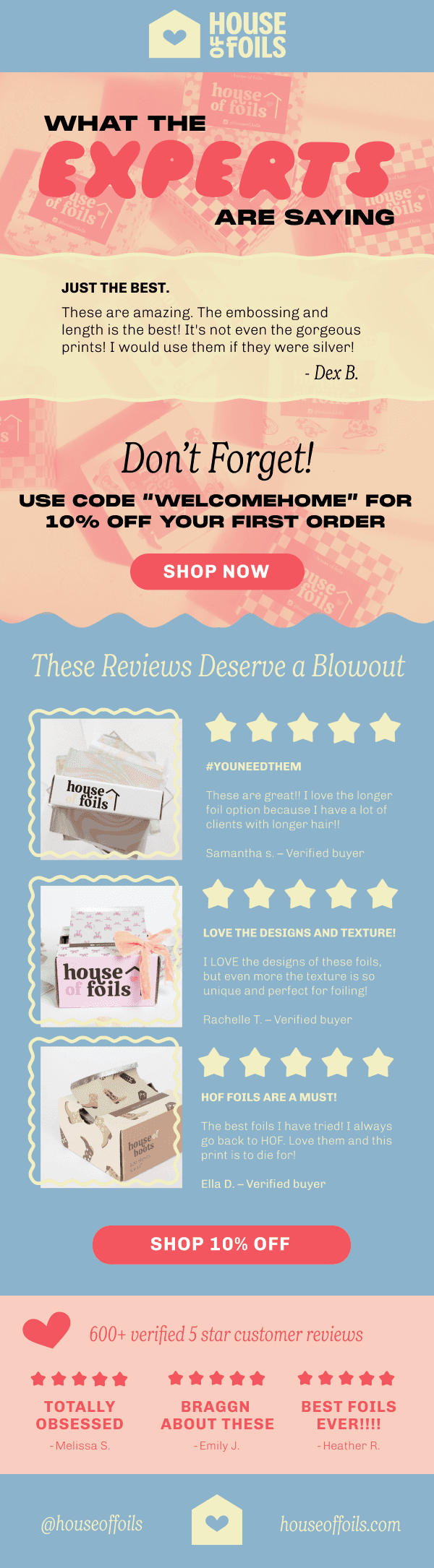 House of foils email design