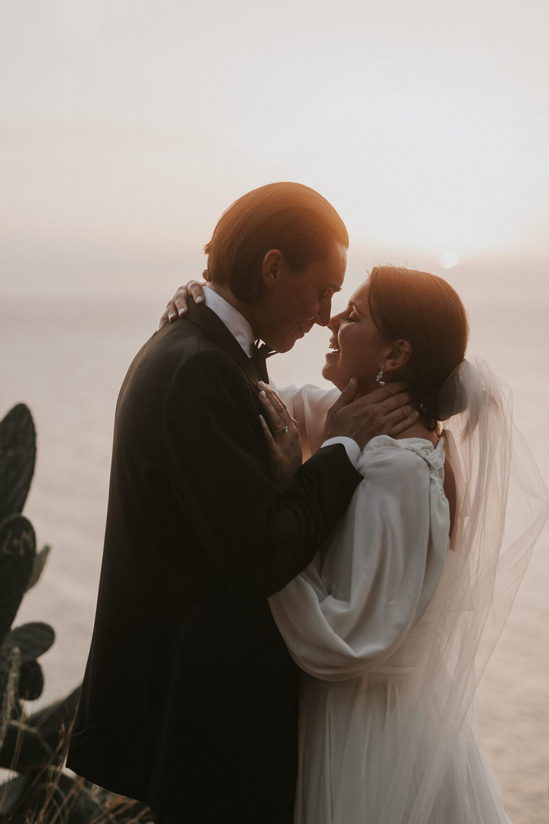 Madeira Elopement Atlantic Ocean Sunset happy couple
