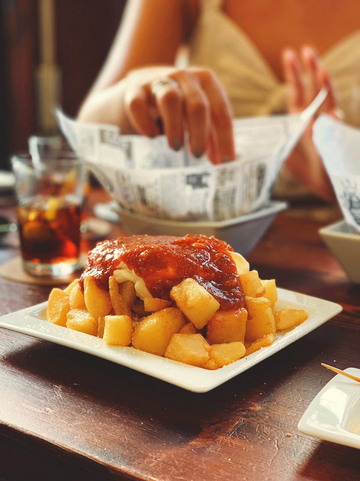 blue and white painted houses on the cliff