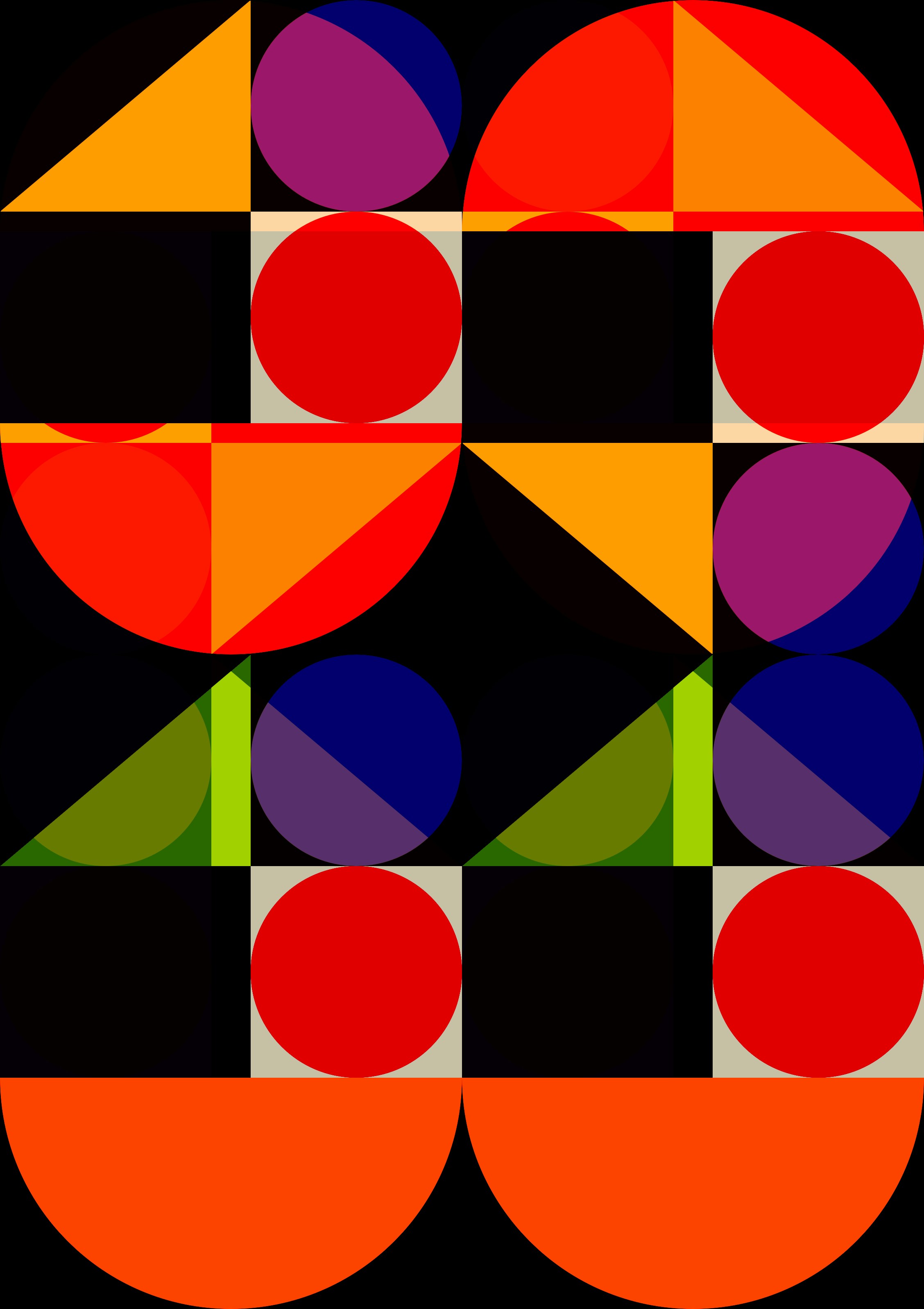 red yellow green and blue round illustration