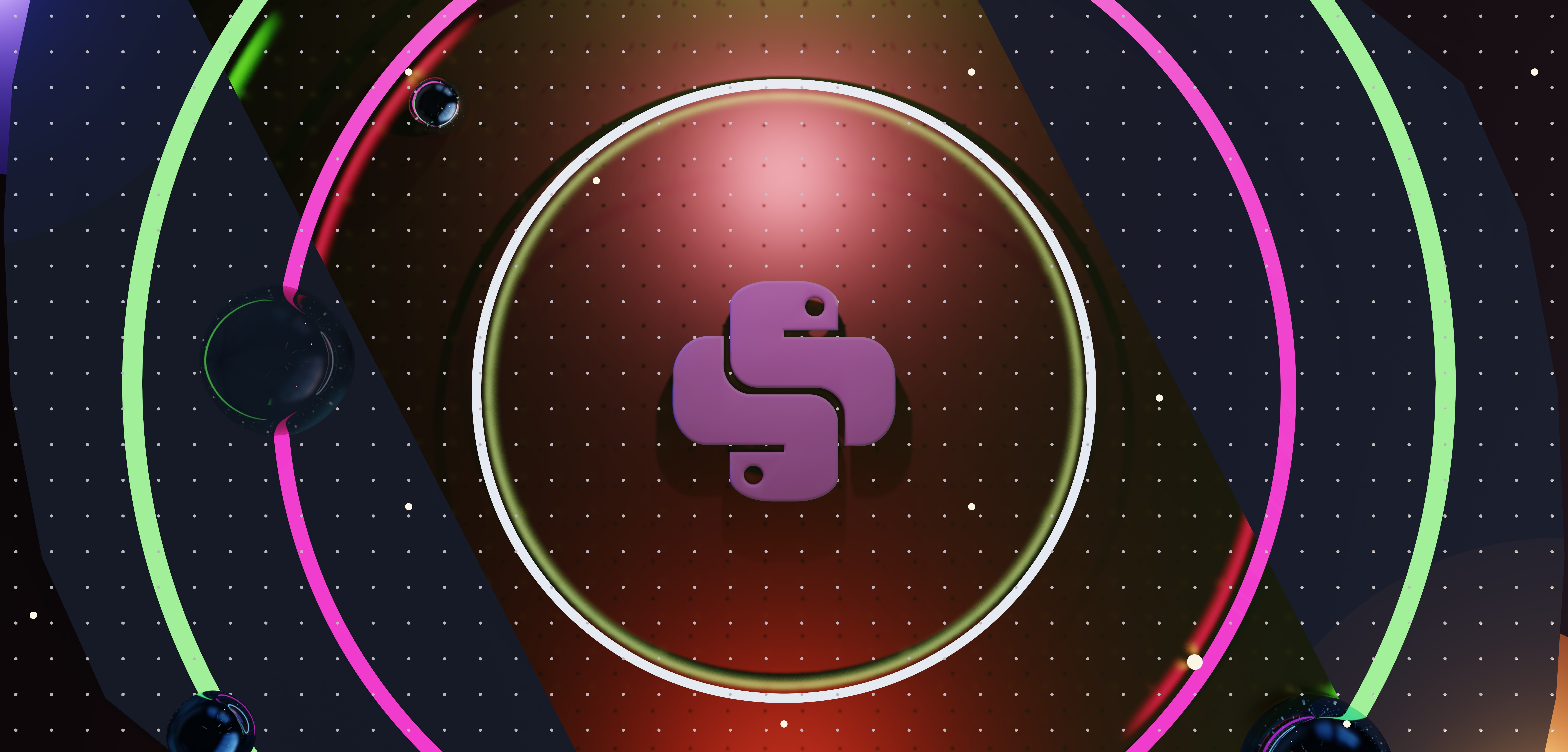 Python Logo surrounded by 2 rings