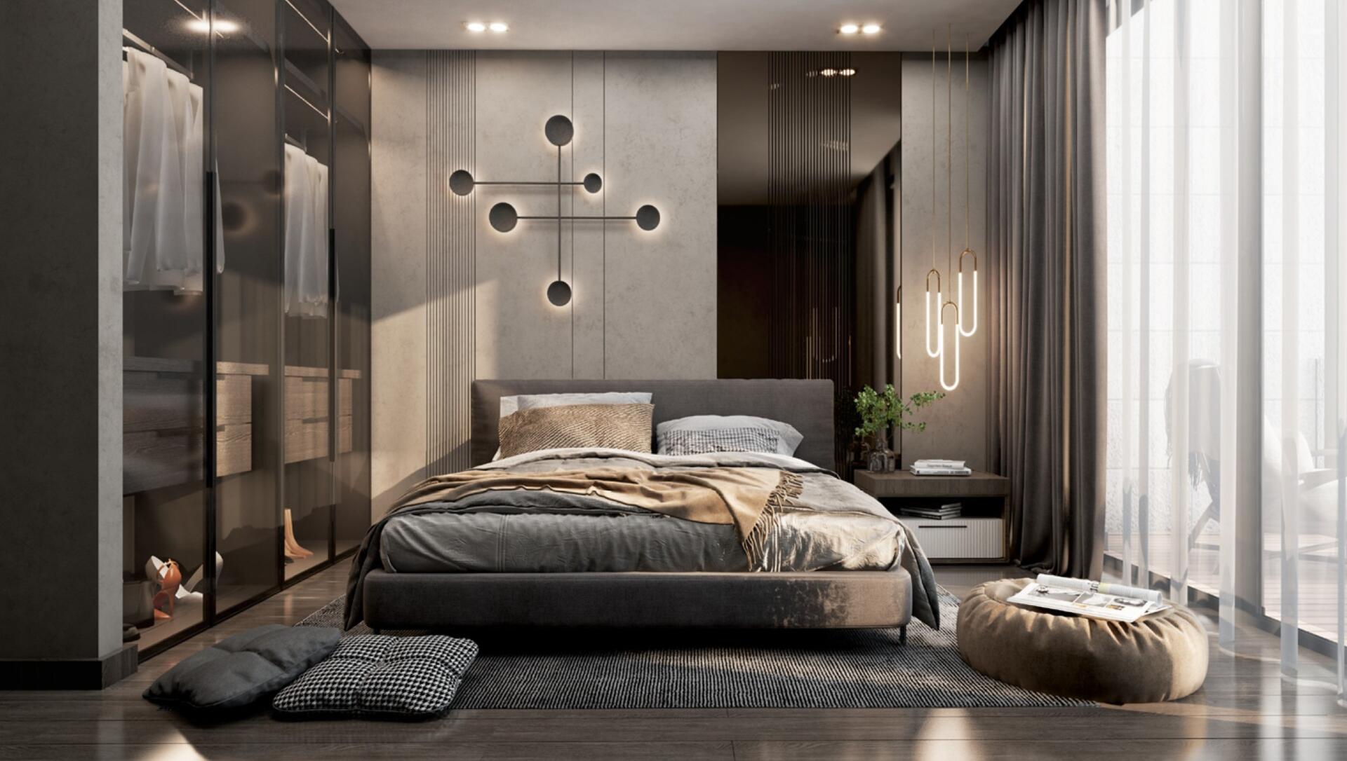 A contemporary living room with a spacious window, enhancing the bright and airy atmosphere.