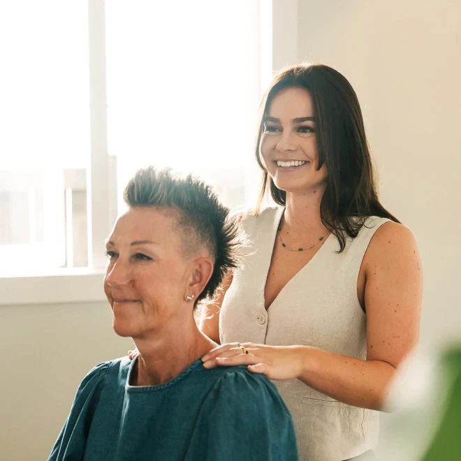 Women getting chiropractic adjustment