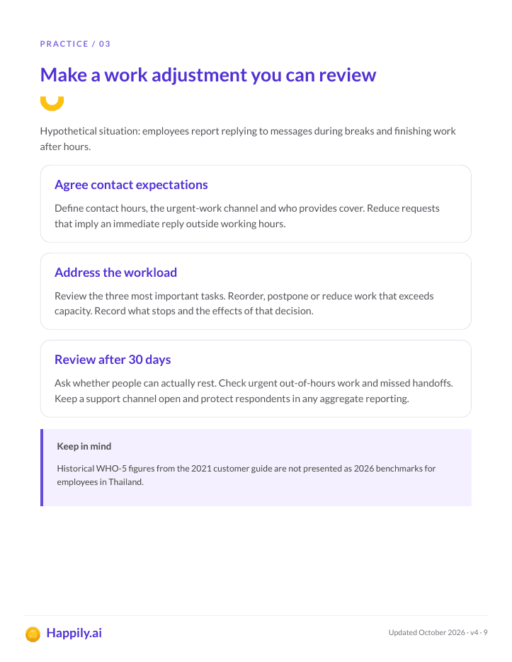 Page 9: A work adjustment you can review