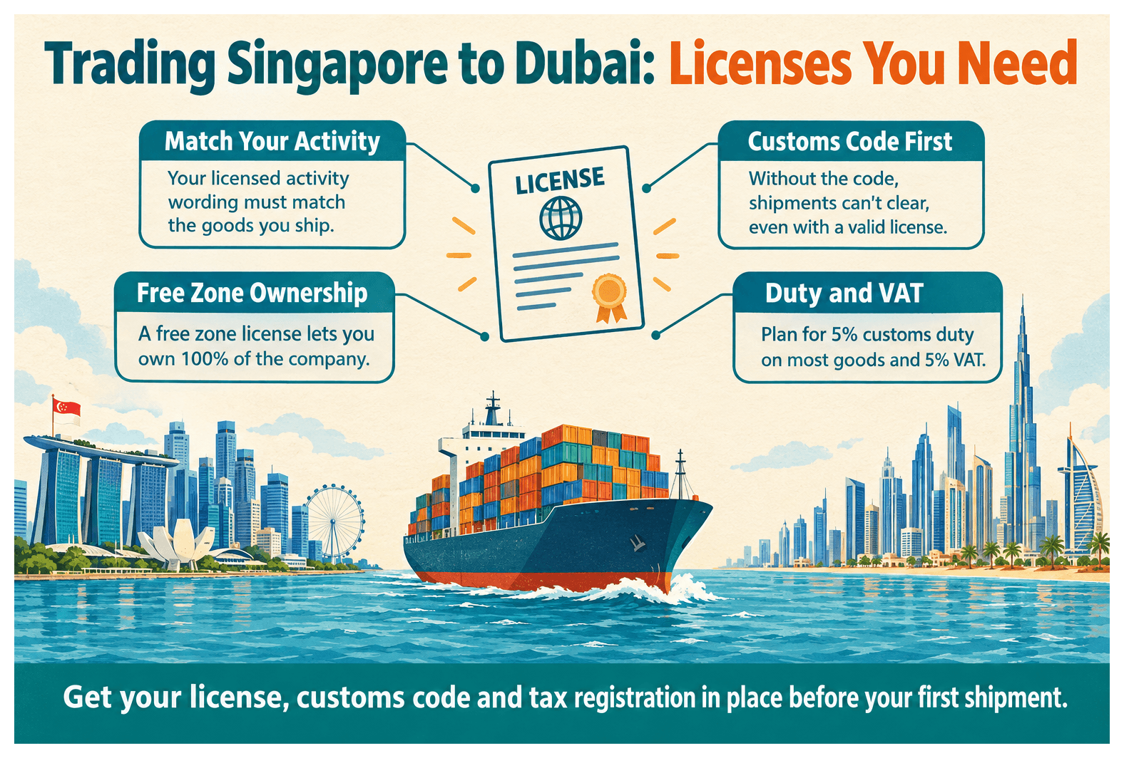 Infographic: Import and Export Between Singapore and Dubai: What License You Need