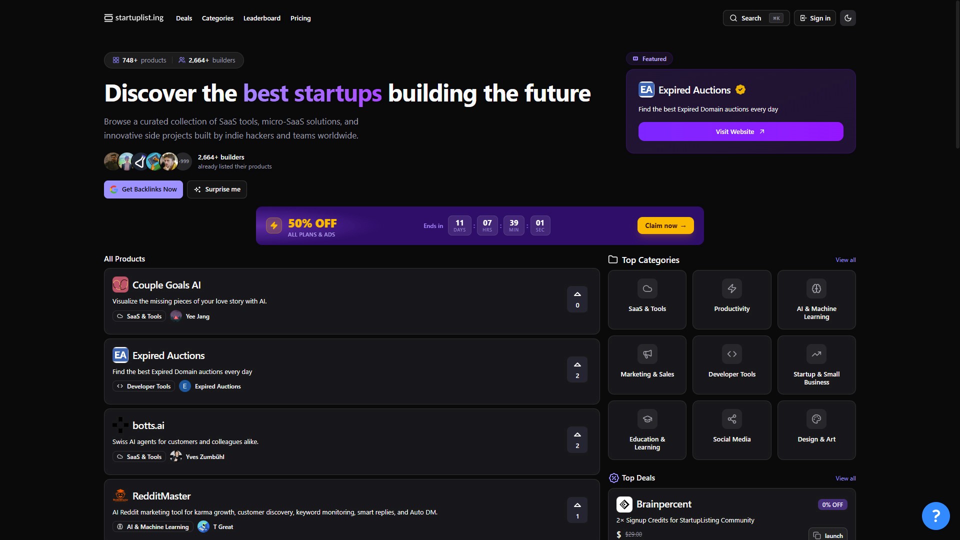 startup listing directory
