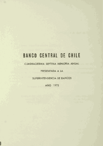 Banco Central de Chile. Memoria Anual 1972