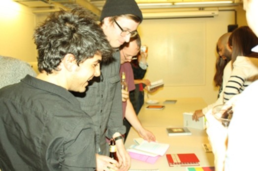 students engaging with books