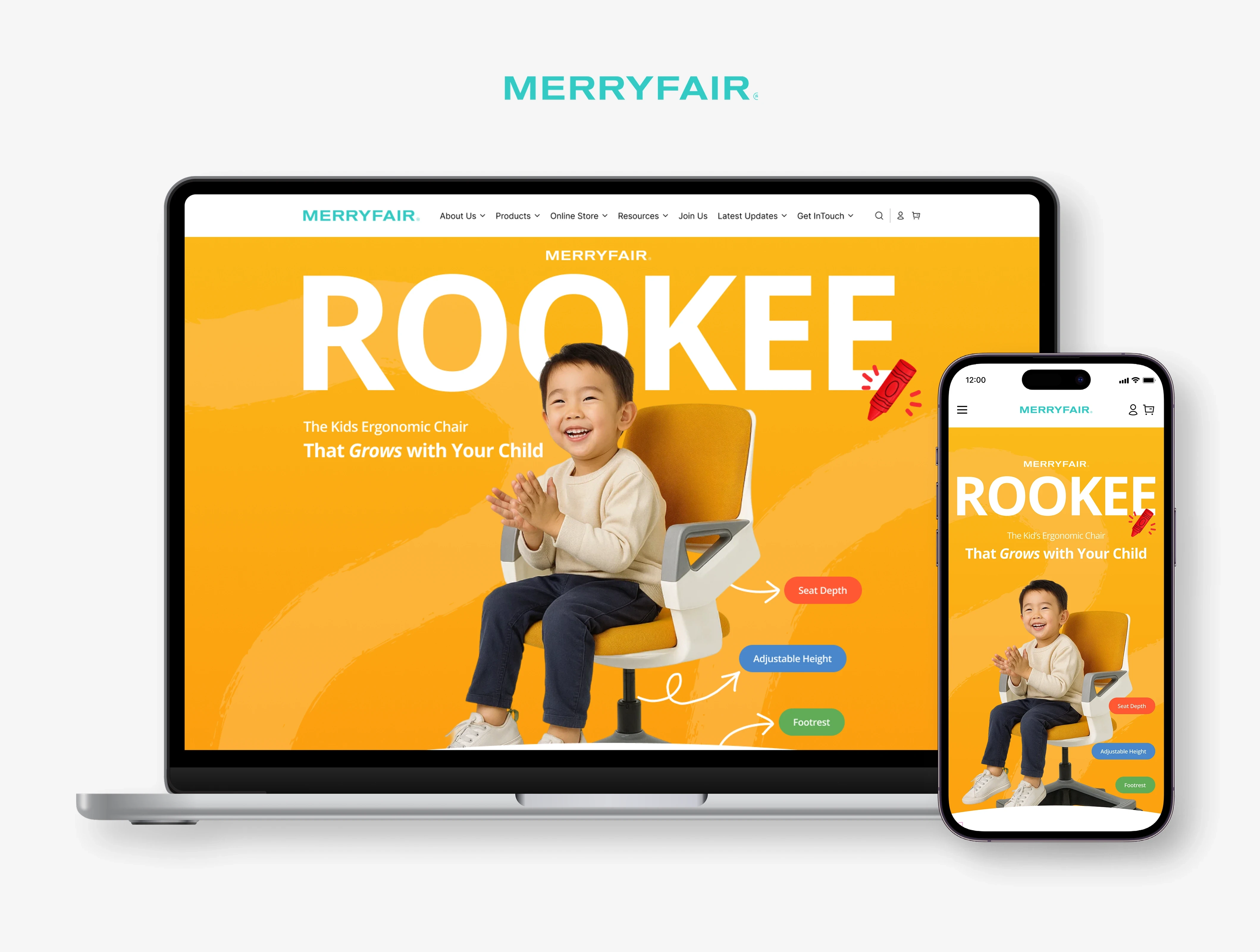 ROOKEE is a kids’ ergonomic chair designed to grow with your child through simple, smart adjustability.