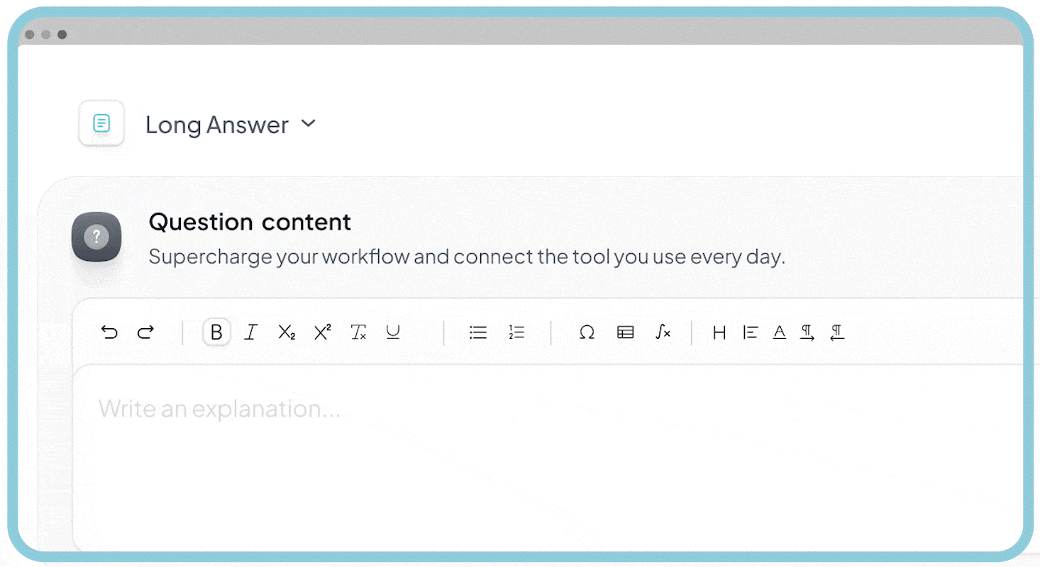 A complete text editor on AssessPrep