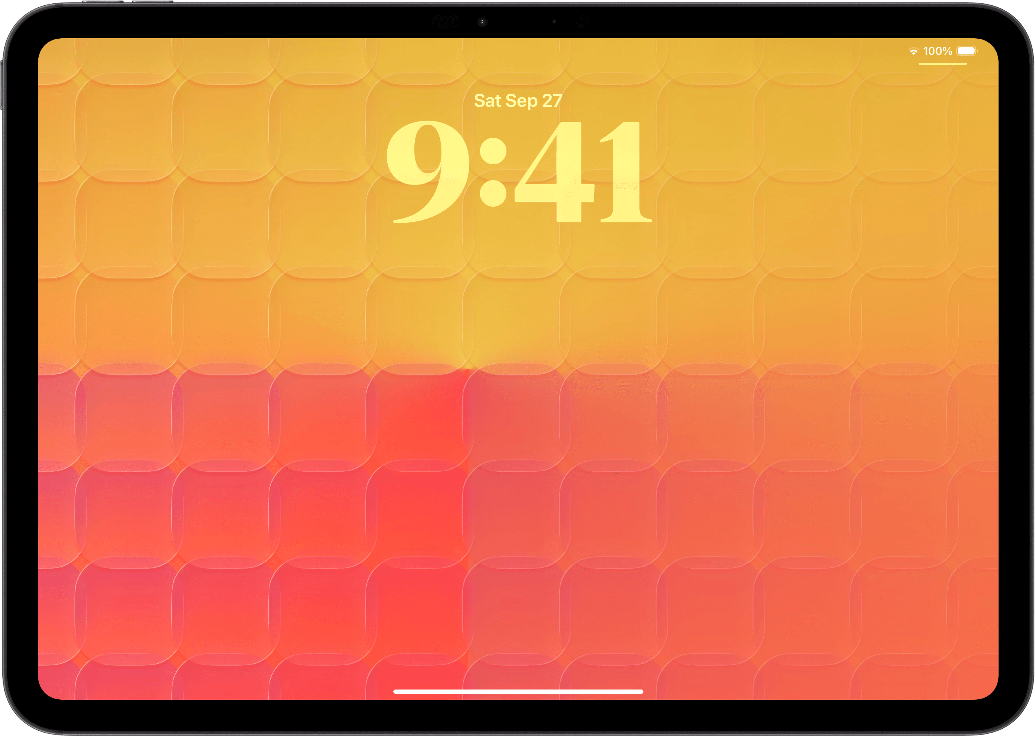 iPad with wallpaper from GlassyShapes
